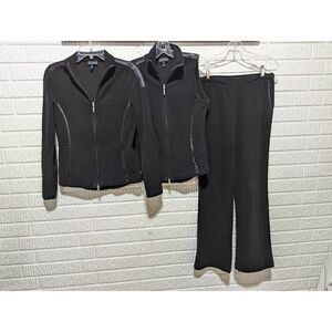 Escada Sport Women's Black Performance Fleece 3 Piece Warm up Suit Size S